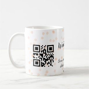 Trouwwebsite scan QR-code voor details sinaasappel Koffiemok