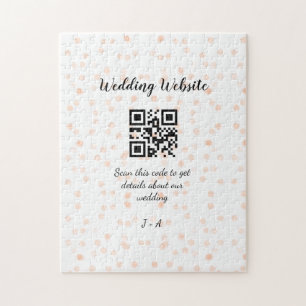 Trouwwebsite scan QR-code voor details sinaasappel Legpuzzel