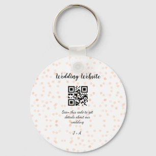 Trouwwebsite scan QR-code voor details sinaasappel Sleutelhanger