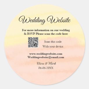Trouwwebsite voeg Q R-code scan toe voeg naam datu Ronde Sticker