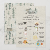 Trouwweekend in de bossen Reisplan kaart (Voorkant / Achterkant)