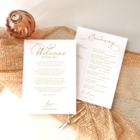 Trouwweekend Itinerary Elegant Script Rooster