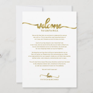 Trouwweekend Welkom en Reisprogramma Brief Chic Kaart