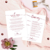 Trouwweekend Welkom en Reisprogramma Brief Chic 