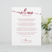 Trouwweekend Welkom Itinerair Eenvoudig Chic (Staand voorkant)