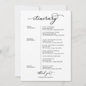 Trouwweekend Welkom Itinerarium Chic Script Kaart (Achterkant)