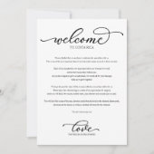 Trouwweekend Welkomst Itinerarium Chic Script Kaart (Voorkant)