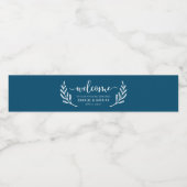 Trouwweekend Welkomsttas voor Navy Thema Waterfles Etiket (Enkel label)