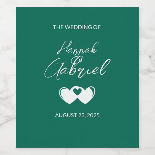 Trouwwijn fles label wijn etiket