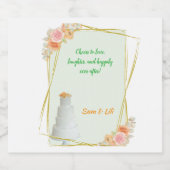 TrouwWijn & Mousserende Wijn Fleslabel Sparkling Wijnetiket (Enkel label)