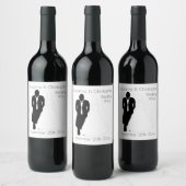 Trouwwijnlabel bruidegom wijn etiket (Flessen)