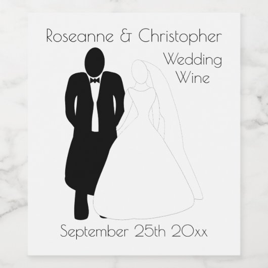 Trouwwijnlabel bruidegom wijn etiket (Enkel label)