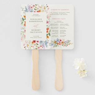 Trouwzaal met wilde bloemen in de lente handwaaier
