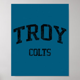 Troy middelbare school hs troy mi vintage sport poster