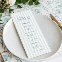 Troyse Blauwe Strepen Tijdloze Luxe Script Bruilof