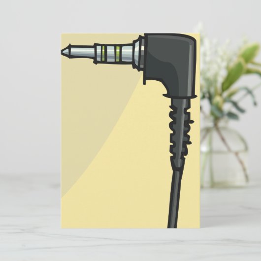 TRRS Audio Jack Connector Tech Gadget Illustratie Kaart (Staand voorkant)