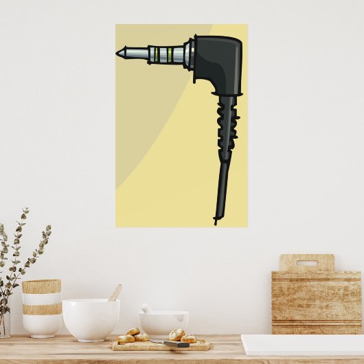 TRRS Audio Jack Connector Tech Gadget Illustratie Poster (Keuken)