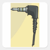 TRRS Audio Jack Connector Tech Gadget Illustratie Vierkante Sticker (Voorkant)