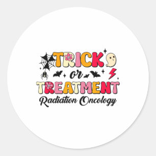 Truc of behandeling Straling Oncologie Halloween Ronde Sticker