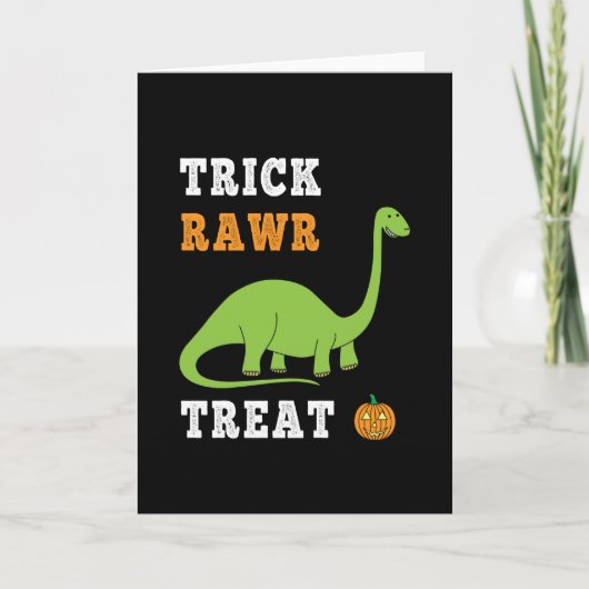 Truc Rawr Behandel Schattig Halloween Brontosaurus Kaart (Voorkant)