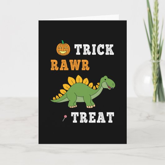 Truc Rawr Behandeling Schattig Halloween Stegosaur Kaart (Voorkant)