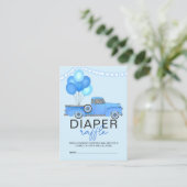 Truck Balloon Baby shower Luier Raffle Tickets Contactkaartje (Staand voorkant)