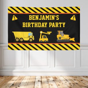 Truck Bouw Verjaardagsfeest Banner