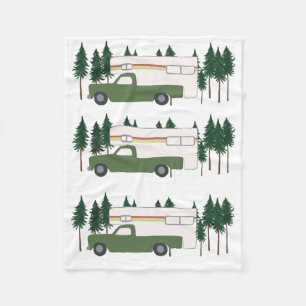 Truck Camping RVing Motorhome Trees Fleece Deken