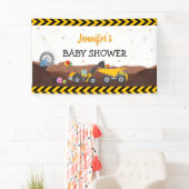 Truck Digger onder Baby Birthday Backdrop Spandoek (Insitu)