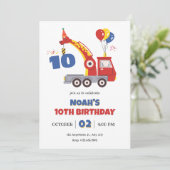 Truck Dino verjaardag Kaart (Staand voorkant)