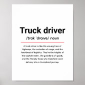 Truck Driver Definition for Truck Driver Day Poster (Voorkant)