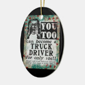Truck Driver - Funny Retro Keramisch Ornament (Links)