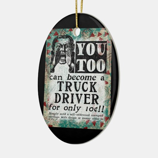 Truck Driver - Funny  Retro Keramisch Ornament (Links)