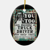 Truck Driver - Funny  Retro Keramisch Ornament (Voorkant)