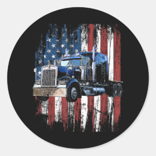 Truck Driver Gi voor vrachtwagen Truck Trucker Ronde Sticker