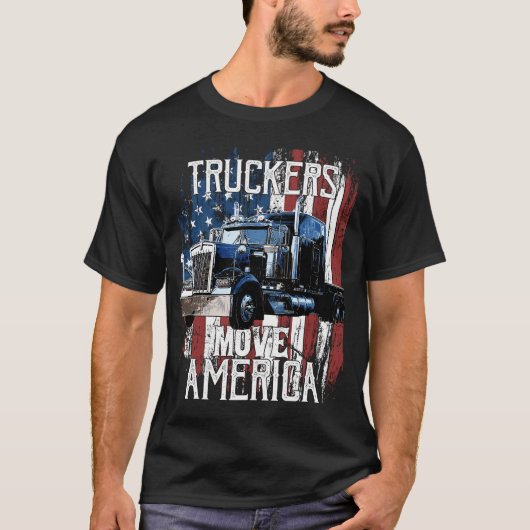 Truck Driver voor vrachtwagen met vrachtwagen T-shirt (Voorkant)