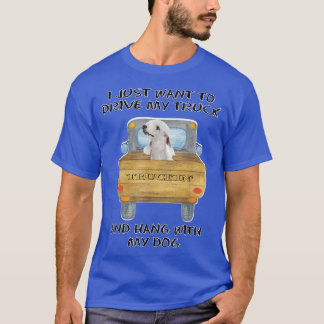 Truck Driving Dog Bedlington Terrier T-shirt