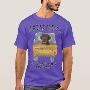 Truck Driving Dog Chocolate T-shirt