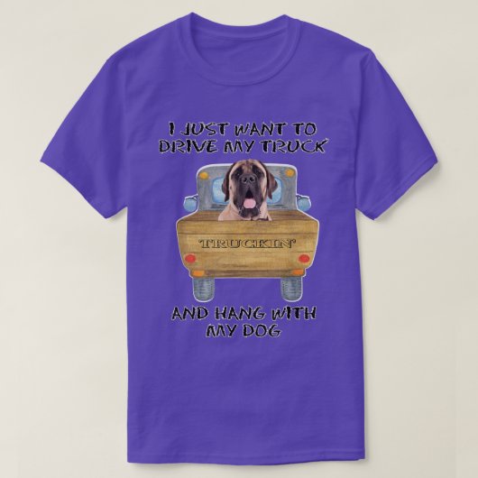 Truck Driving Dog Mastiff T-shirt (Design voorkant)