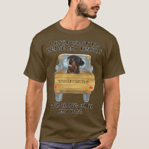 Truck Driving Dog Rottweiler T-shirt