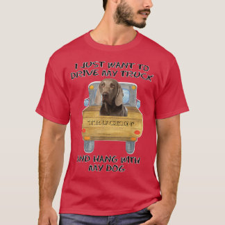 Truck Driving Dog Weimaraner T-shirt