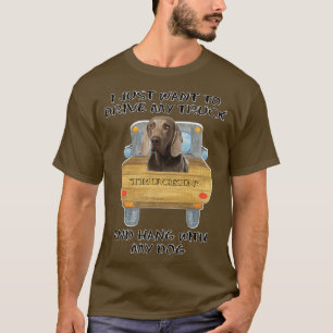 Truck Driving Dog Weimaraner T-shirt