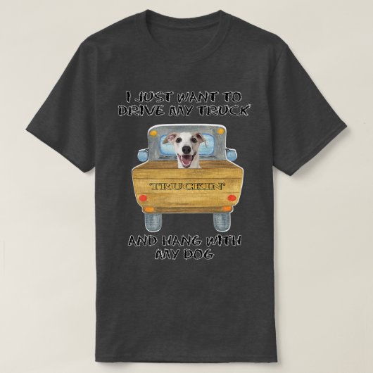 Truck Driving Dog Whippet  T-shirt (Design voorkant)