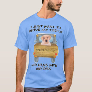 Truck Driving Dog Yellow Labrador T-shirt