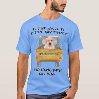 Truck Driving Dog Yellow Labrador T-shirt