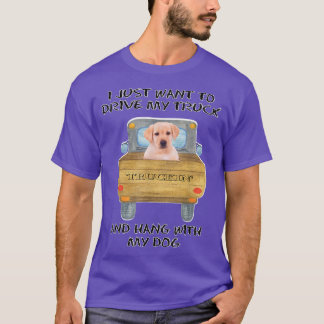 Truck Driving Dog Yellow Labrador T-shirt