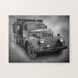 TRUCK IN ZWARTE EN WITTE LEGPUZZEL