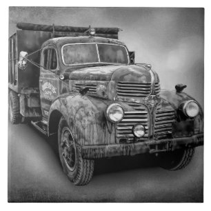 TRUCK IN ZWARTE EN WITTE TEGELTJE