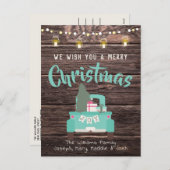  Truck Kerst Briefkaart Rustiek Hout (Voorkant / Achterkant)