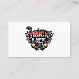 Truck Life Grunge Vervuild Chrome Rood Trucker Pet Visitekaartje